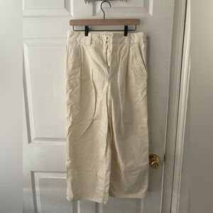 COS Cotton Trousers, cream, size 8